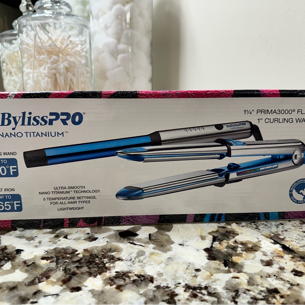 BaBylissPRO Blue and Silver Curling Wand